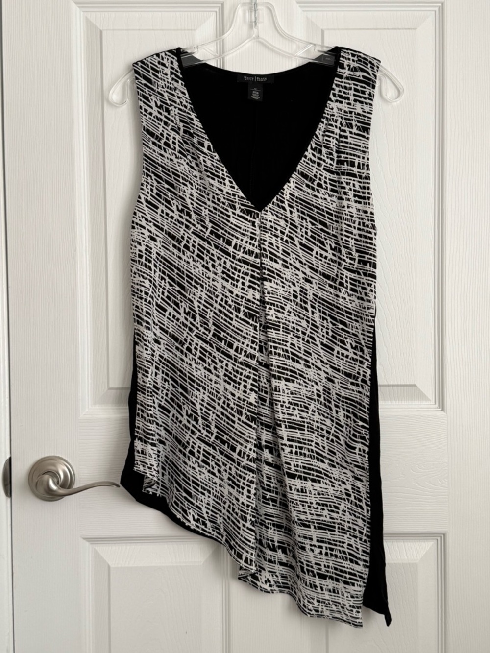 White House Black Market Black Sleeveless V-Neck Top